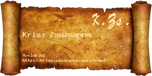 Krisz Zsuzsanna névjegykártya